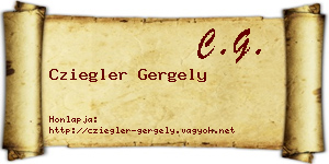 Cziegler Gergely névjegykártya